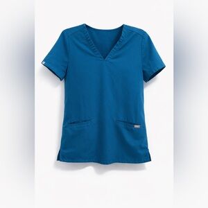 Figs Women's Short Sleeve Top in Blue